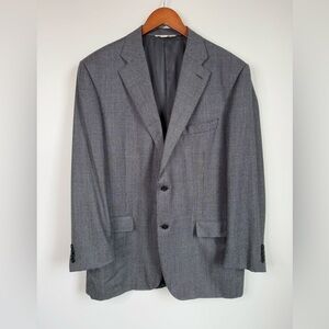 Canali 100% Wool Light and Dark Gray Micro Check Classic 2 Button Blazer Sz 46L